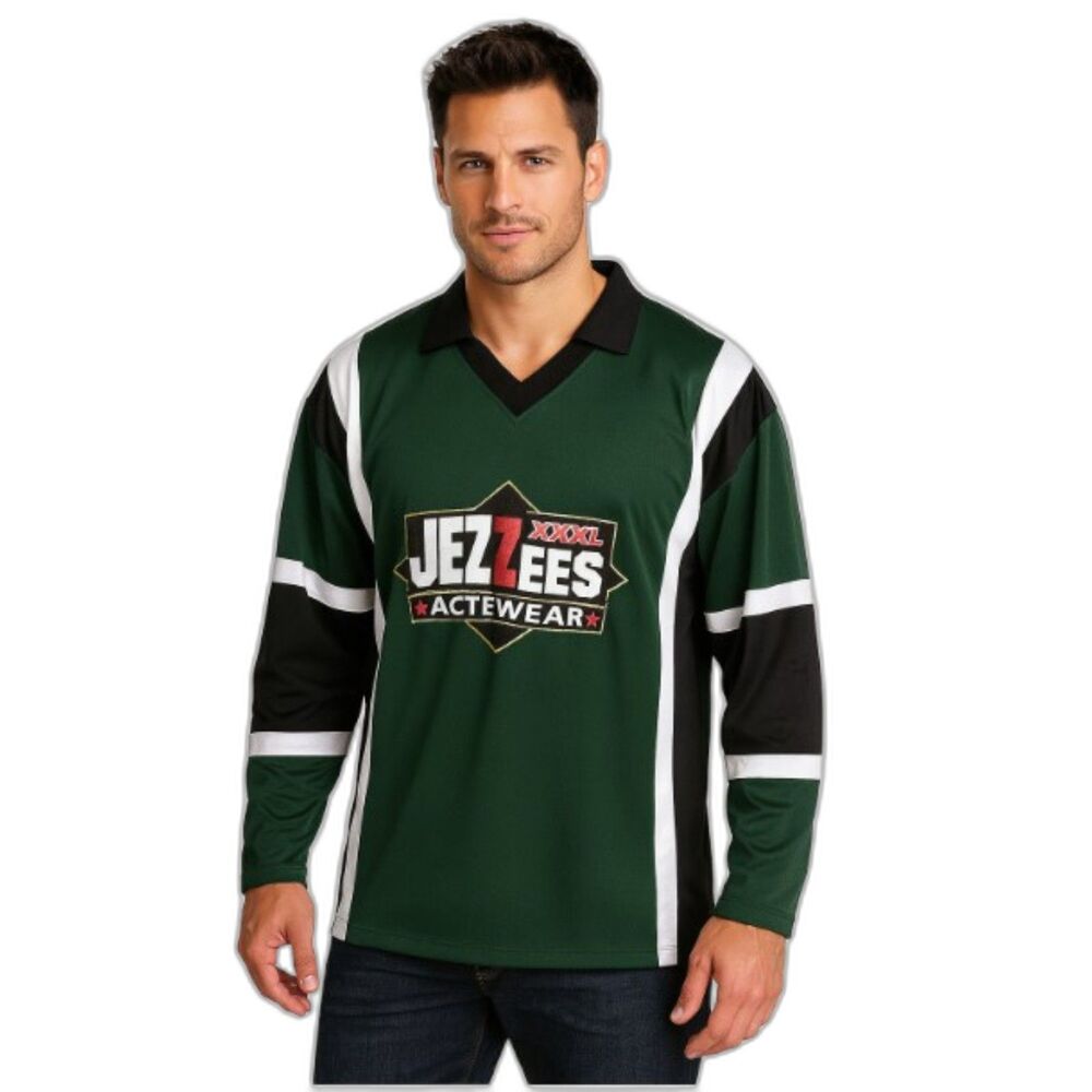 Jerzees Hockey Jersey Vintage 90s Activerwear Long Sleeve Mens Size L